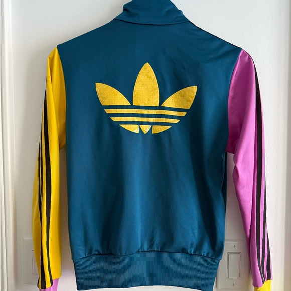 Adidas Blue and Yellow Track Jacket - Picture 2 of 5